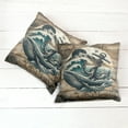 thumbnail image 5 of Ambesonne Nautical Throw Pillow Cover Pack of 2, Cottage Anchor Whale Waves, 2 Pcs-24" x 24", Brown and Slate Blue, 5 of 5