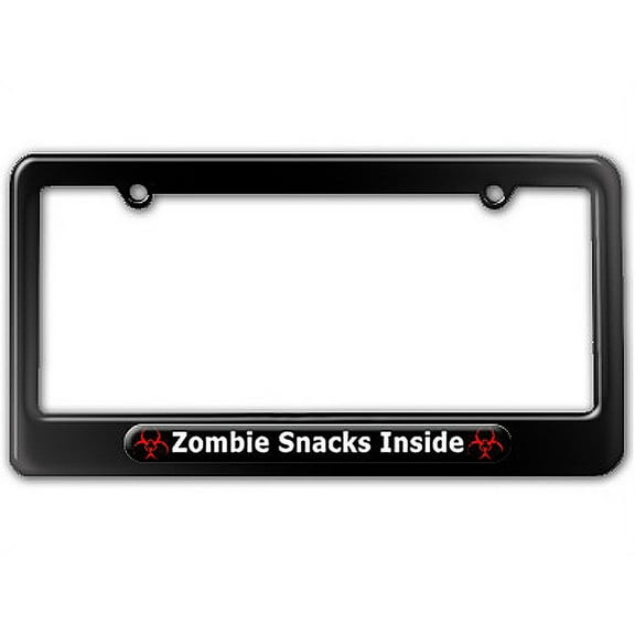 Zombie Snacks Inside - Biohazard License Plate Frame