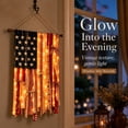 thumbnail image 3 of PLPPYFS Lighted Rag American Flag Banner - 5.5 x 2 Ft Lighted Rag American Flag Banner, Boho Patriotic 4th of July Retro Independence Day Bunting for Outdoor Garden Yard Home Party Decor Farmhouse, 3 of 9
