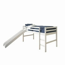 Pivot Direct PD-750TW-B Twin Size Tent Loft with Slide & Slat-Kits Mattress Ready - White & Blue