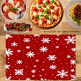 thumbnail image 4 of JOOCAR Red Snowflake Pattern Linen Table Mats Set of 4 for Home Kitchen Table Decor 12x18 inch, 4 of 5