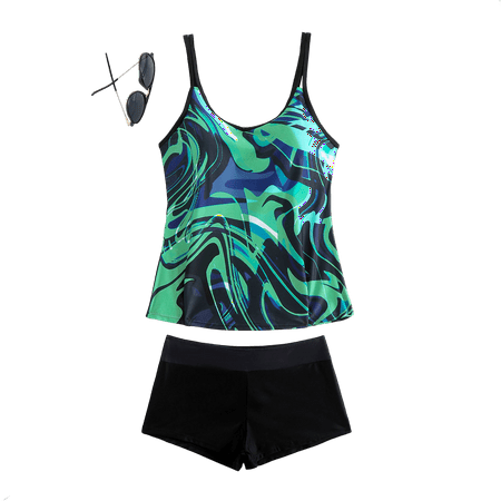 Divhosrg High Waisted Swimsuits for Women  Bikini Sets for Women Cheeky  Womens Bathing Suits Tankini  Womens Swimwear Tops  Green Swimsuits for Women Plus Size XL