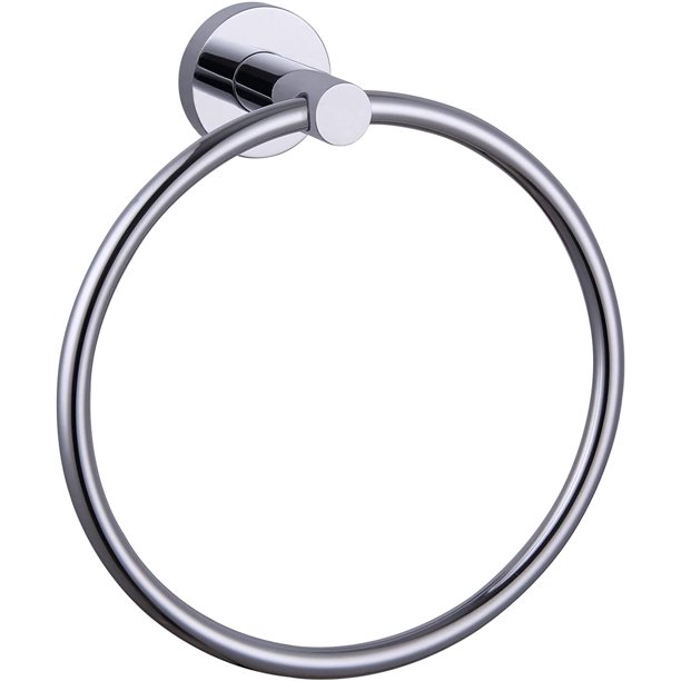 Toallero de aro, toallero giratorio de acero inoxidable, accesorios modernos de cocina y baño, rieles de almacenamiento de secado para el hogar para ahorrar espacio (toallero de acero inoxidable crom