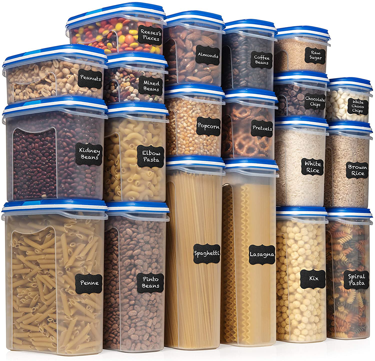 LARGEST Set of 52 Pc Food Storage Containers 26 Container Set Shazo Airtight Dry