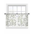 thumbnail image 2 of Green Leaves Sheer Curtains 45 Inches Length 2 Panels Set, Window Sheer Curtains for Living Room/Bedroom, Summer Botanical Elegant Farmhouse Light Filtering Rod Pocket Curtain 52''x45''x2, 2 of 8