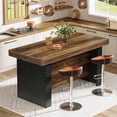 thumbnail image 4 of Tribesigns 55-Inch Kitchen Island with Storage, Farmhouse Center Island Table for Kitchen, Dining Room, Living Room, Brown & Black, 4 of 7