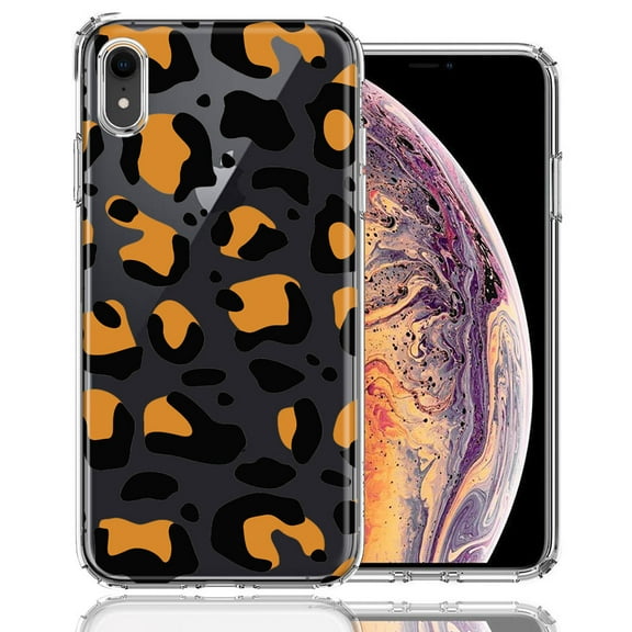 MUNDAZE for Apple iPhone XR Classic Animal Wild Leopard Jaguar Print Double Layer Phone Case Cover