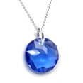 thumbnail image 2 of Juego de aretes y cadena con dije corte Classic ZVEZDA plata mexicana ley .925 Azul zafiro, 2 of 5
