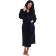 thumbnail image 2 of Women Plush Fleece Robe Long Warm Bathrobe Shawl Collar/Hood, 2 of 6