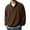 Z01 Brown, variant on Conairie Long Sleeve Polo Shirts for Men Daily Loose Simple Corduroy Waffle Lapel Quarter Button Polo Shirt Casual Ribbed Stand Collar Tops with Pocket Black L