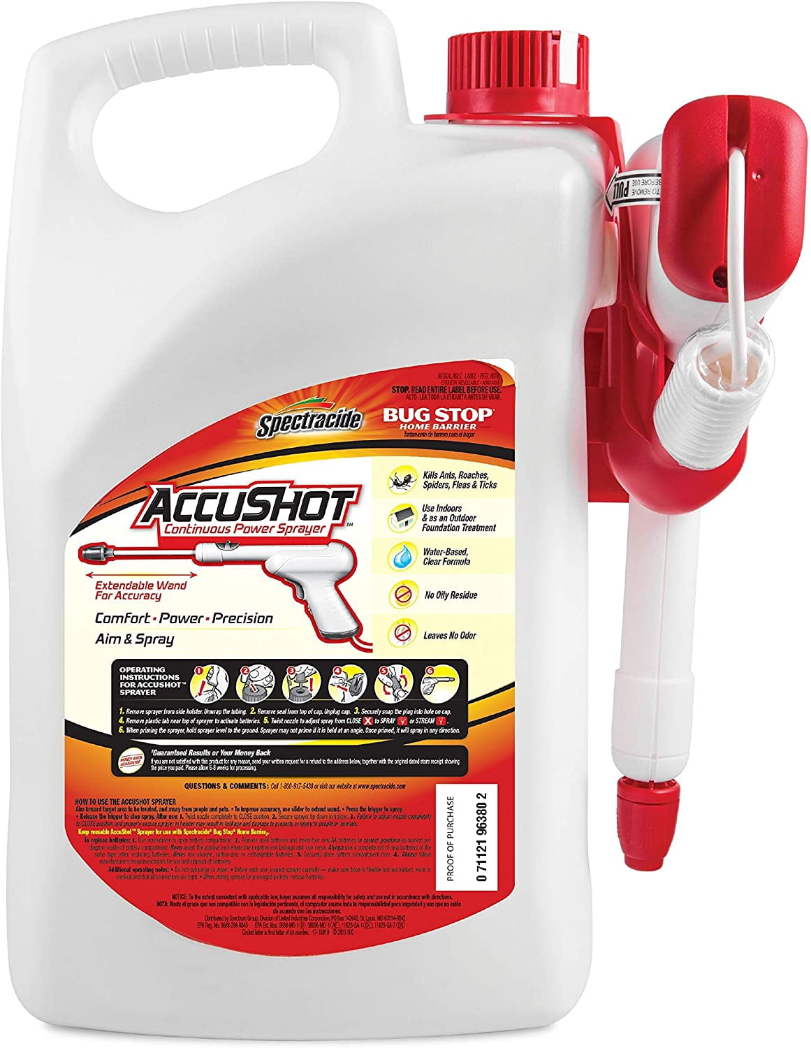 Spectracide HG-96380 Bug Stop Home Barrier AccuShot Sprayer Insect Killer, Each