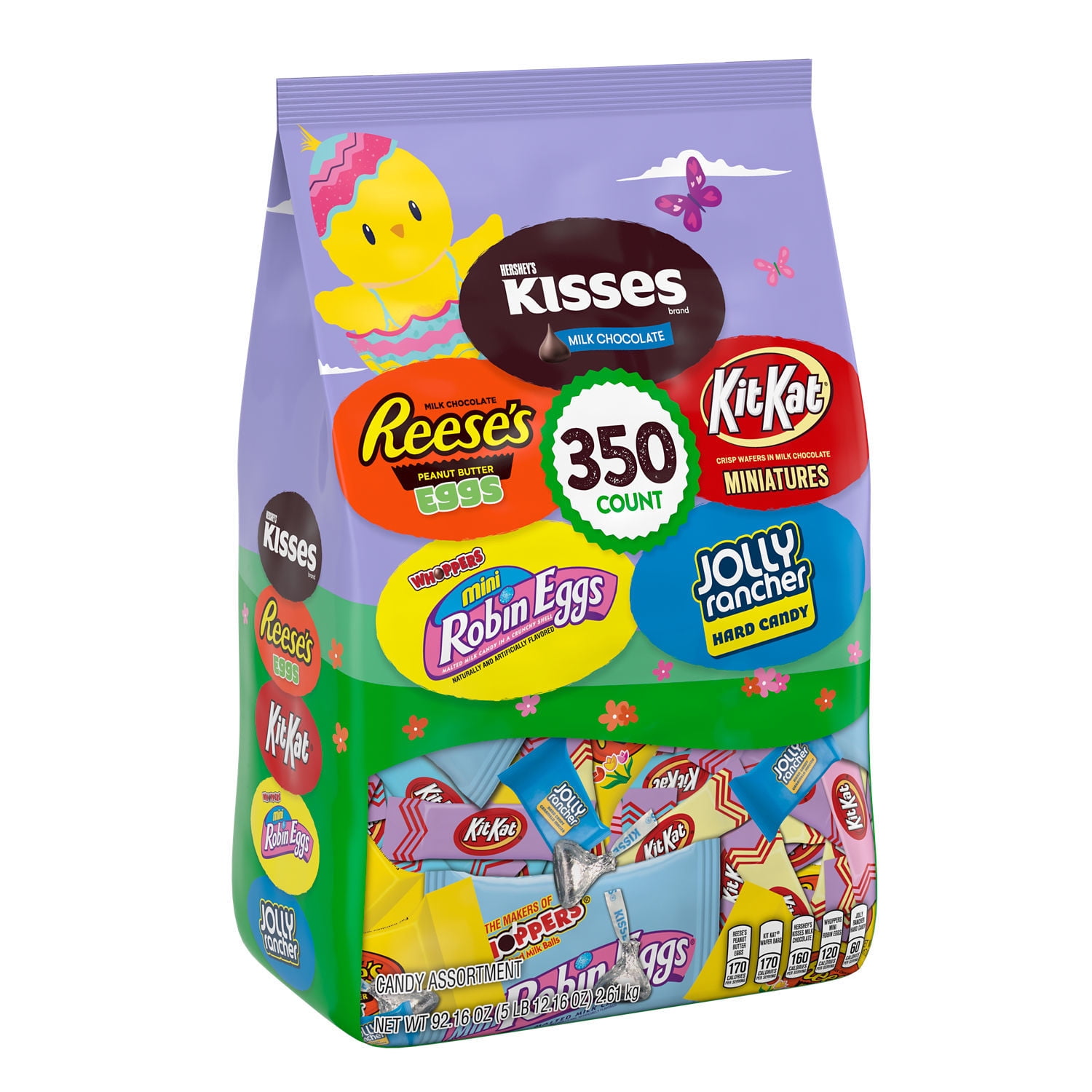 Hershey, Chocolate and Fruit Flavored Assortment Treats, Easter Candy, 92.16 oz, Bulk Variety Bag (350 Pieces)