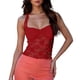 thumbnail image 1 of Top corto de encaje para mujer - Sexy transparente, sin espalda, camiseta de malla para salir, 1 of 5