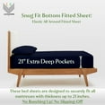 thumbnail image 3 of Split King 5-Piece Sheet Set, 1000-TC Giza Cotton, 21 inch Deep Pockets - Navy Blue, 3 of 7