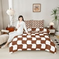 thumbnail image 4 of Homewish Minimalist Checkered Full Size Comforter Sets 3-Piece for Female Men Adults,Abstract Geometric Plaid Bedding Comforter Set,Vintage Aesthetic Lightweight Bedding Sets,Luxury Bedroom Decor, 4 of 8