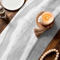 thumbnail image 3 of Ombre Ocean Beach Table Runner 70 Inches, Nautical Coastal Beach Sandy Gradient Gray Bed Runner Dresser Scarves Tabletop for Indoor Outdoor Parties/Ceremony/Banquet, 13" x 70", 3 of 9