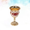 thumbnail image 2 of Inlay Style Zinc Alloy Goblet Wine Goblet Carved White Liquor Glass Stem-cup Stemware for Home Bar Party (Gold White Red Flower, Random Flower Pattern), 2 of 6