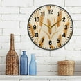 thumbnail image 3 of Yayeee Wall Clock Battery Operated 11.9" Silent Non-Ticking for Living Room, Wheat Ears Pattern, 3 of 8