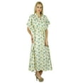 thumbnail image 5 of Bimba Women Long Maxi Floral Kaftan White Cotton Caftan Floral Gown, 5 of 5