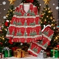thumbnail image 2 of Women's Christmas Pajama Set Two Piece Button Tops & Wide-Leg Pants Xmas Santa Pajamas Casual Pjs Fashion Loungewear Holiday Sleepwear Funny Lounge Sets Comfy Outfit, 2 of 7