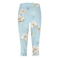 thumbnail image 2 of GHSOHS Leggings for Women Yoga Pants Leggings with Pockets Capri Leggings for Women Floral Print Cropped Leggings Knee Length Summer Workout Leggings Casual Comfy Cropped Yoga Pants Yoga Capris w,M, 2 of 5