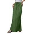 thumbnail image 2 of Jdkau Skirts for Women Flowy Summer Skirts High Waist A Line Skirt Casual Floral Boho Skirt Long Skirts for Women Trendy（Dark Green,L）, 2 of 8