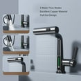 thumbnail image 3 of Bathroom Faucet, Single Handle Waterfall Faucet with Temp Display, Rotatable Lavatory Vessel Faucet, Lifting Hot and Cold Water Mixer Tap, Suitable for Kitchen, RV, Bathroom, 3 of 8