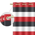 thumbnail image 3 of Nanqianyi Blackout Curtains Red Black and White Striped, Thermal Insulated Drapes for Bedroom, Living Room, Set of 2 Panels, 52 X 96 Inch, 3 of 7