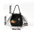 thumbnail image 3 of Halloween Kids Trick Or Treat Candy Bag, Witch Pumpkin Embroidery Non‑Woven Handbag With Handle, Reusable Goodie Gift Pouch For Halloween Party, Black, 3 of 5