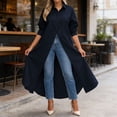 thumbnail image 2 of LIUJUNSHOP Women's Long Sleeve Button Down Shirt Dress Spring Casual Maxi Dresses Loose Fit Blouse Dress with Pockets, 2 of 7