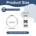 thumbnail image 2 of PEX Crimp Rings Single Ear Hose Clamps Stainless Steel Cinch Crimp Ring Pinch Clamps for Pex Tubing Pipe Fitting 3/4 Inch, 2 of 7