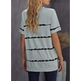 thumbnail image 4 of Womens Striped Color Block Short Sleeve Causal Blouses T Shirts Tops, 4 of 6