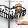 thumbnail image 6 of YIGII Tension Pole Shower Caddy, 4 Tier Stainless Steel Rustproof Adjustable Corner Shower Organizer, Black, 6 of 7