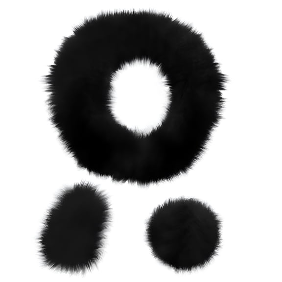 MELIVO Soft Warm Fuzzy Steering Wheel Cover Long Plush Handbrake Car Accessory