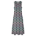 thumbnail image 4 of Colorful Music Dress Retro Vinyl Records Party Maxi Dress V Neck Pattern Bohemia Long Dresses Street Style Oversized Vestidos, 4 of 5