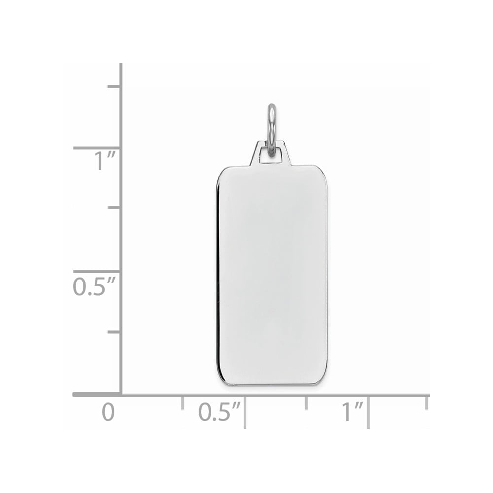 Rect Solid 925 Sterling Silver Eng Polish Front//Back Disc Charm Engravable Brushed Matte Finish Pendant