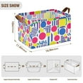 thumbnail image 7 of Yayeee Foldable Storage Basket for Shelves with Handles Set of 2 Waterproof Cloth Bins, Red Retro Shapes, 7 of 7