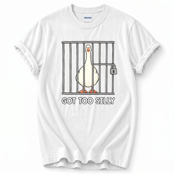 Goose Got Too Silly T-Shirt – Animal Humor Theme – Fun Casual Wear
