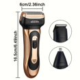 thumbnail image 3 of 3-in-1 Men's Grooming Kit - Electric Foil Shaver, Hair Clipper & Nose Trimmer, USB Rechargeable, Perfect Gift for Men, 3 of 5
