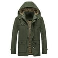 thumbnail image 2 of Pejock Mens Thickened Winter Coat, Detachable Hooded Long Sleeve Overcoat for Outdoor Leisure, Soft Woolen Casual Jacket with Pockets, Asian Fit Size Guide, 2 of 3