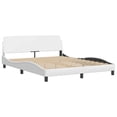 thumbnail image 3 of vidaXL Bed Frame with Headboard White 152x203 cm Faux Leather, 3 of 5