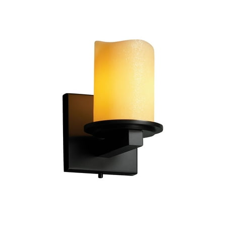 

Justice Design Group Cndl-8771-14-Ambr Candlearia 1 Light Bathroom Sconce - Black