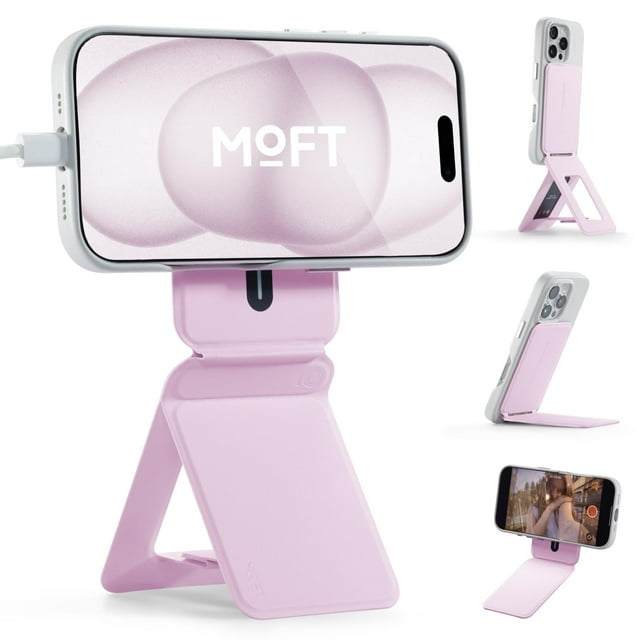 Soporte para trípode para teléfono MOFT MOVAS, piel vegana, rubor, iPhone