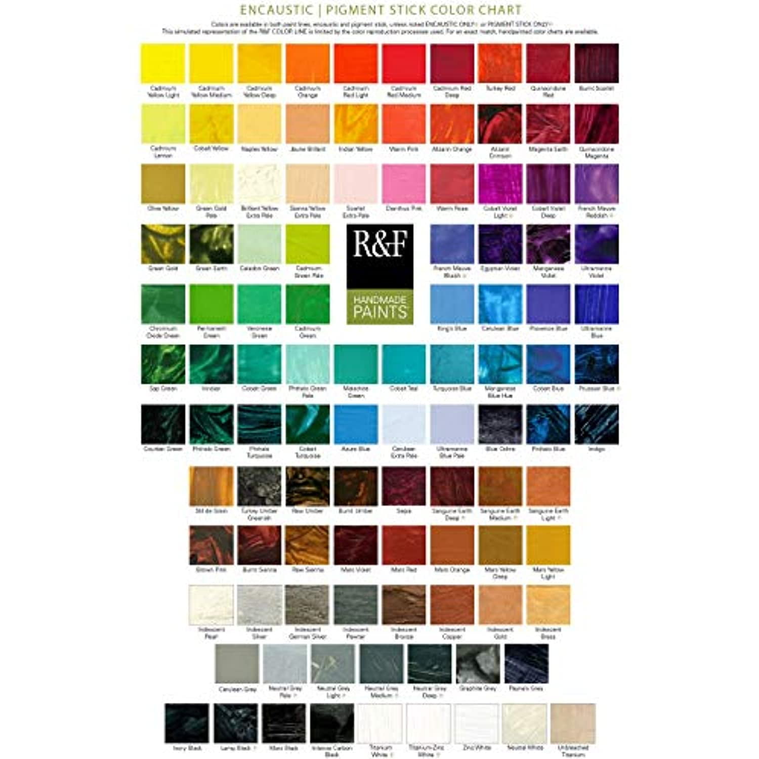 R&F Handmade Paints Pigment Stick Set, 6-Colors, Earth Tones