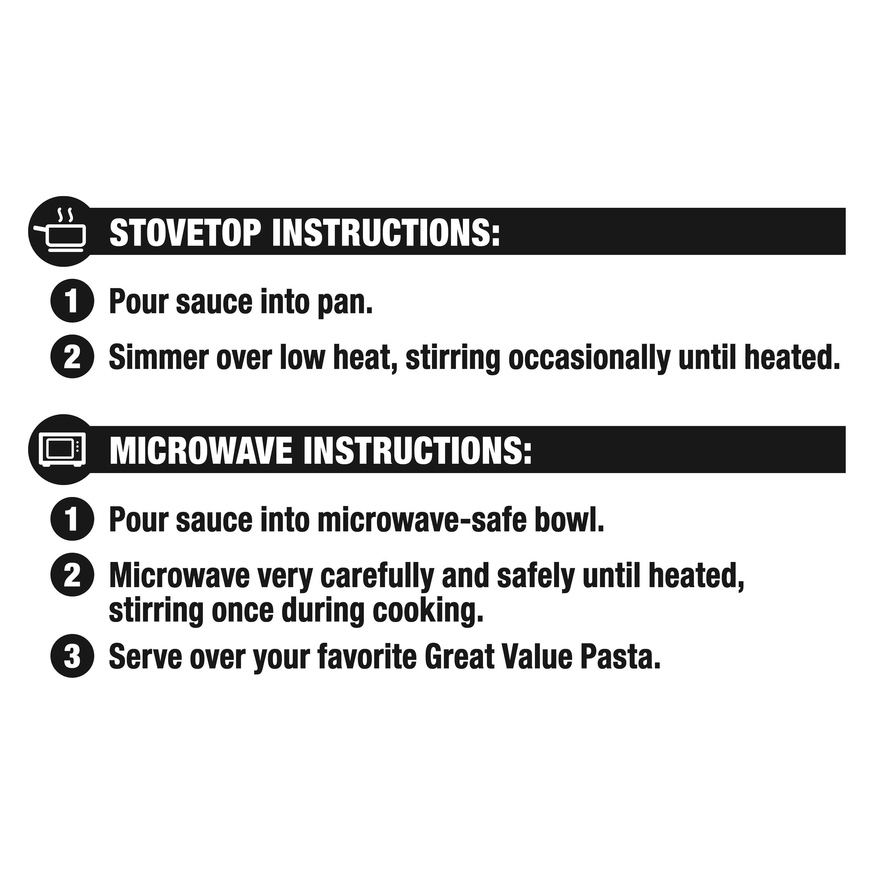 (2 pack) Great Value Tomato Basil Garlic Pasta Sauce, 45 oz Jar