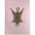 thumbnail image 3 of Modern Leopard Wool Area Rug with Anti Slip Backing Animal Print Cheetah Area Carpet for Living Room Diningroom Bedroom Washable Soft Rugs 4x8 ft Pink, 3 of 6