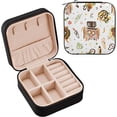 thumbnail image 2 of GZHJMY Cartoon Tribal Pattern Jewelry Box for Women Girls, PU Leather Travel Jewelry Organizer Portable Jewelry Storage Holder for Necklace Bracelet Earrings Rings, 2 of 7
