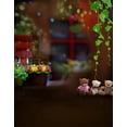 thumbnail image 1 of BSDHOME Polyester 5x7ft Cute Bear Flowers Green Leaves Photography Backdrops Photo Props Studio Background, 1 of 2