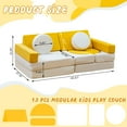 thumbnail image 2 of Baxluxe 13 Pcs Modular Kids Play Couch,Toddler Couch Kids Sofa,Child Sectional Sofa,Bedroom and Playroom Furniture for Toddlers,Convertible Foam and Floor Cushion for Boys and Girls,Yellow, 2 of 9