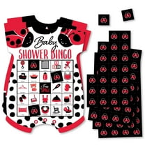 Big Dot of Happiness Happy Little Ladybug - Picture Bingo Cards and Markers - Baby Shower Shaped Bingo Game - Set of 18